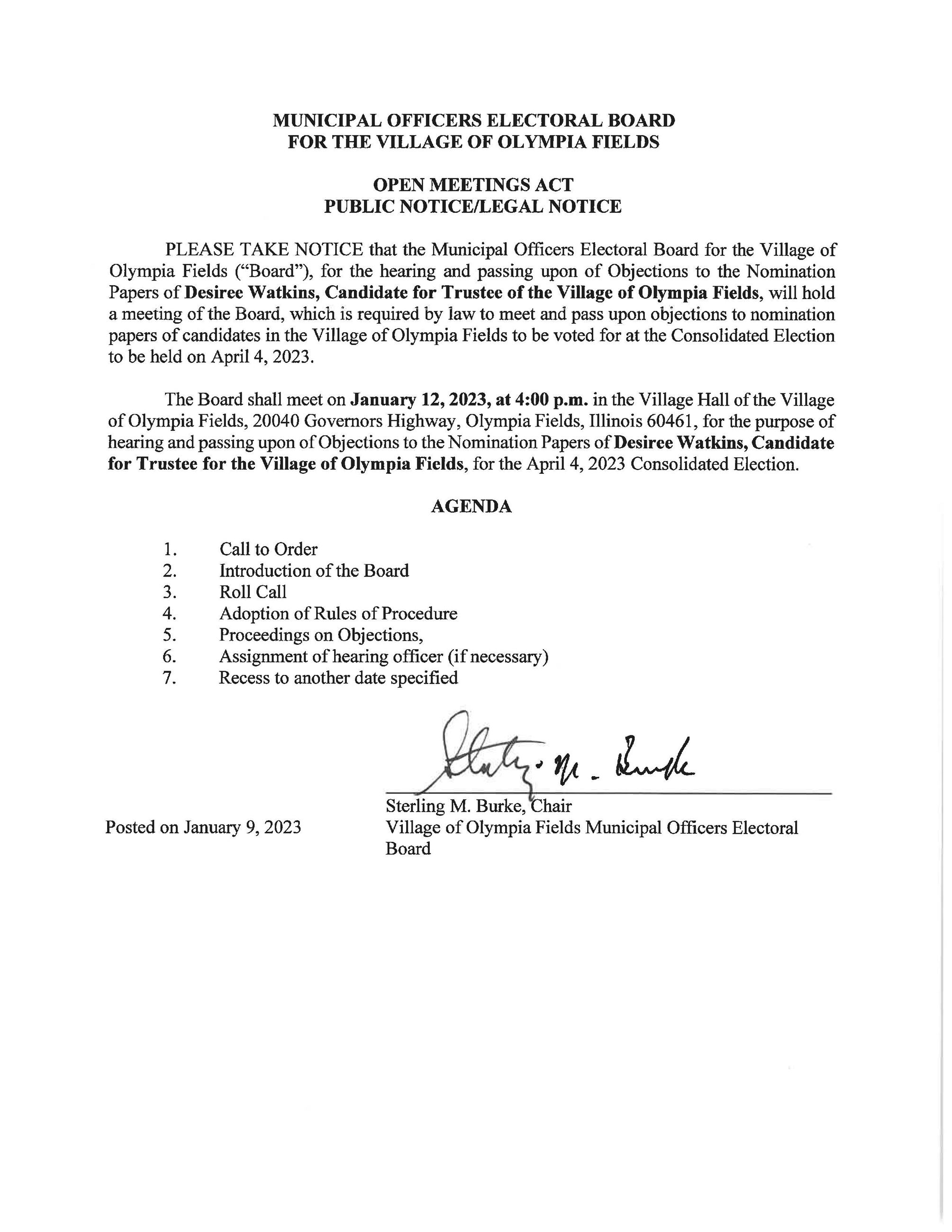 Hearing Notice--Desiree Watkins--1-9-23