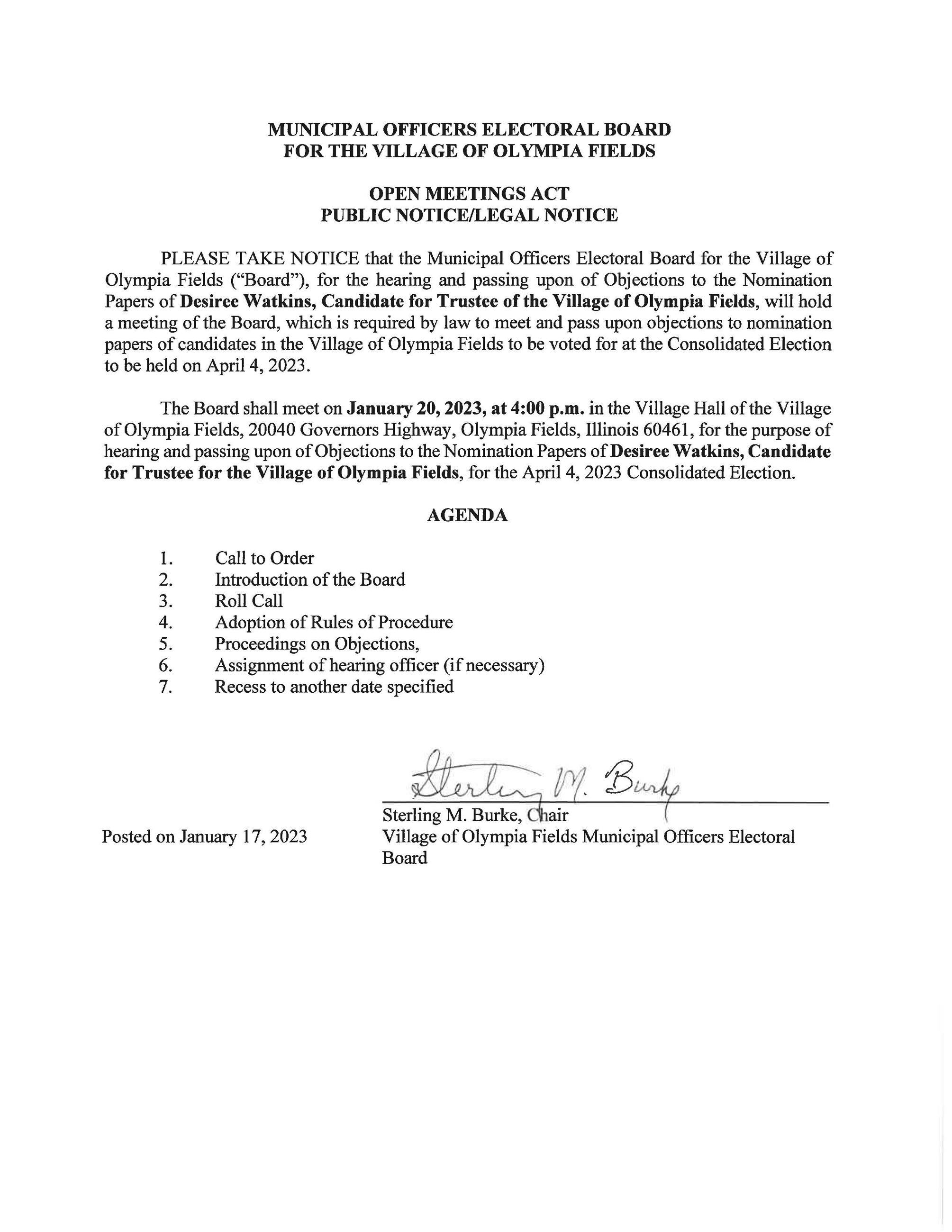 Hearing Notice--Desiree Watkins--1-20-23